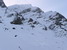 Pohľad do zamrznutej 800metrovej SZ steny Malého Venjetindu
