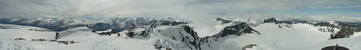 Panoráma z najvyššieho nórskeho kopca (pohľad od SV doprava po SZ)