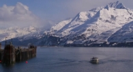 Prístavné mestečko Valdez a hory Aljašky