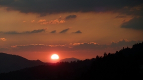 Západ slnka v oblasti Ceuse