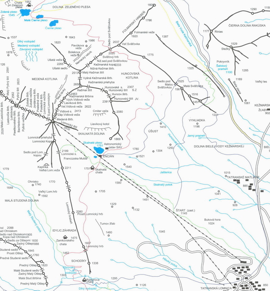 Skalnatá dolina - mapa