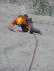 V niektorých flekoch je lezenie dosť technické, no vápno má výborné trenie, takže si to celkom užívame - fotil Zavaky